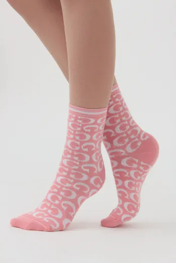 Набір кольорових жіночих шкарпеток WS3 SET 8  Giulia (black/white/geranium) чорний/білий/рожевий