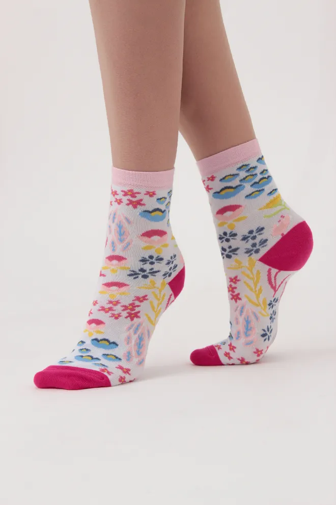 Набор цветных женских носков WS3 SET 9 Giulia (white/silver/iron/silver melange)  белый/серый