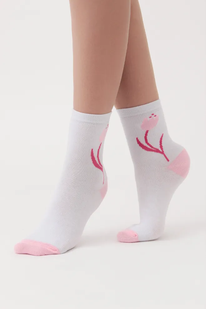 Набор цветных женских носков WS3 SET 9 Giulia (white/silver/iron/silver melange)  белый/серый