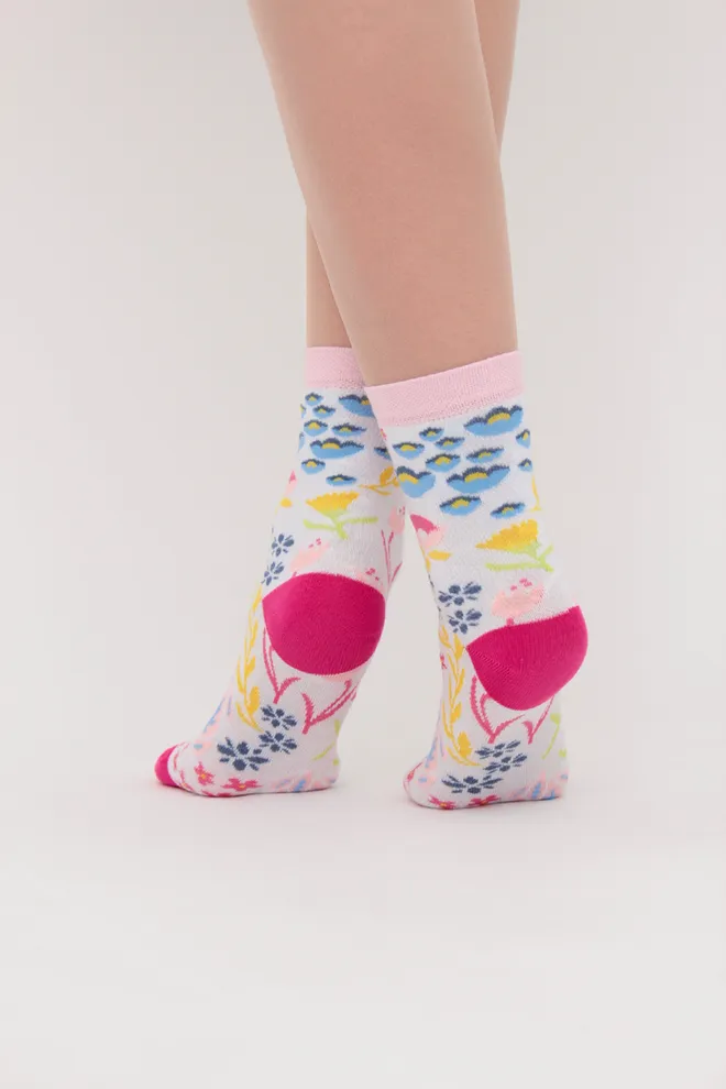 Набор цветных женских носков WS3 SET 9 Giulia (white/silver/iron/silver melange)  белый/серый