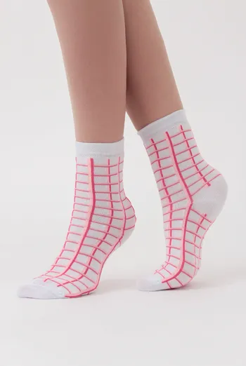 Набір кольорових жіночих шкарпеток WS3 SET 9 Giulia (white/silver/iron/silver melange) білий/сірий