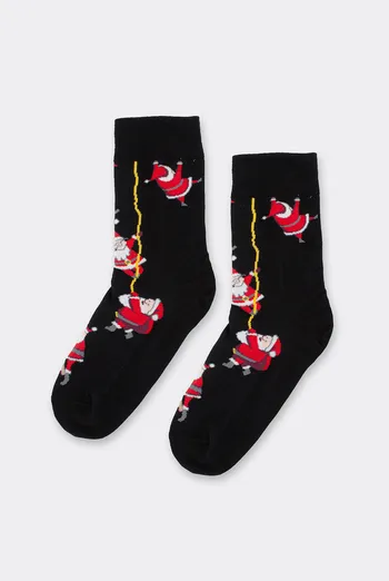 Чоловічі шкарпетки новорічні з Сантами MS3 NEW YEAR 2601 Giulia (black), чорний Чоловічі шкарпетки новорічні з Сантами MS3 NEW YEAR 2601 Giulia (black), чорний