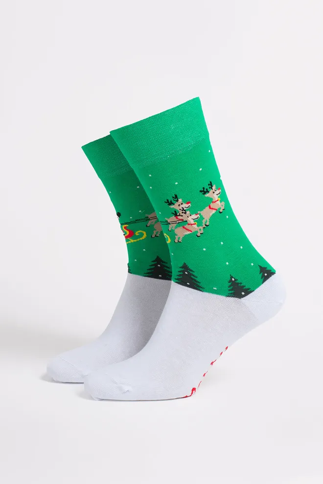 Чоловічі різдвяні шкарпетки MS3 NEW YEAR 2606 Giulia (green), зелений