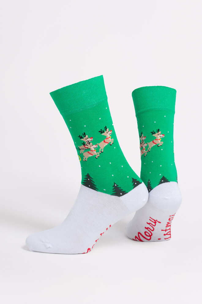 Чоловічі різдвяні шкарпетки MS3 NEW YEAR 2606 Giulia (green), зелений