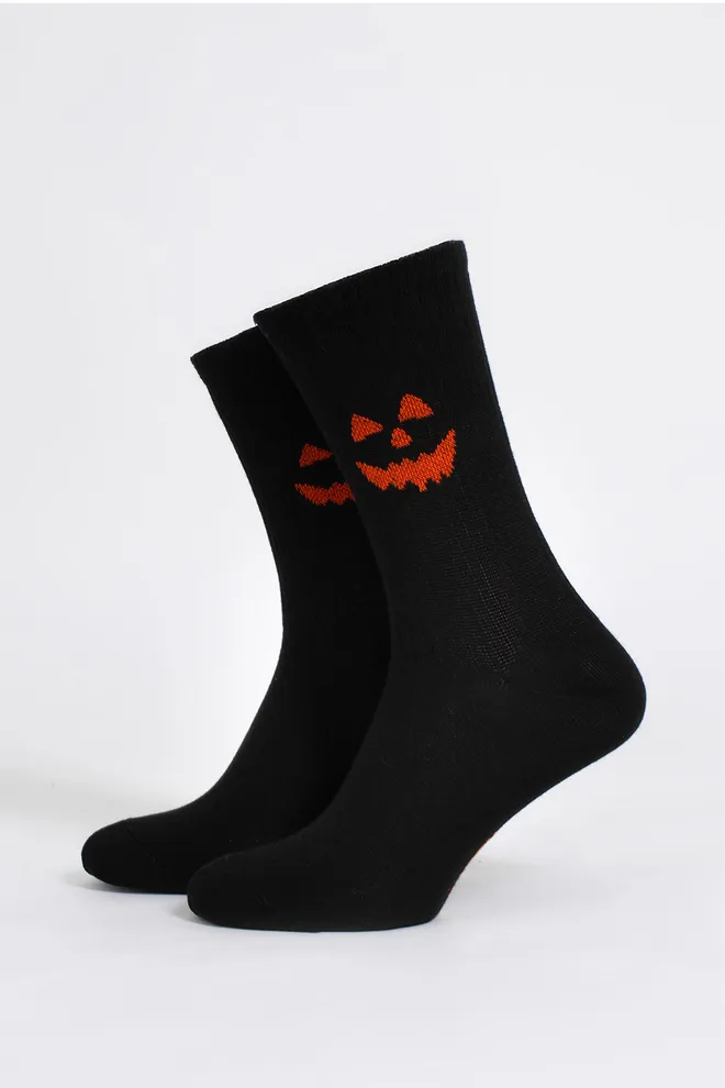 Чоловічі шкарпетки з посмішкою на Геловін MS3 HALLOWEEN STRONG 2501 Giulia (black), чорний