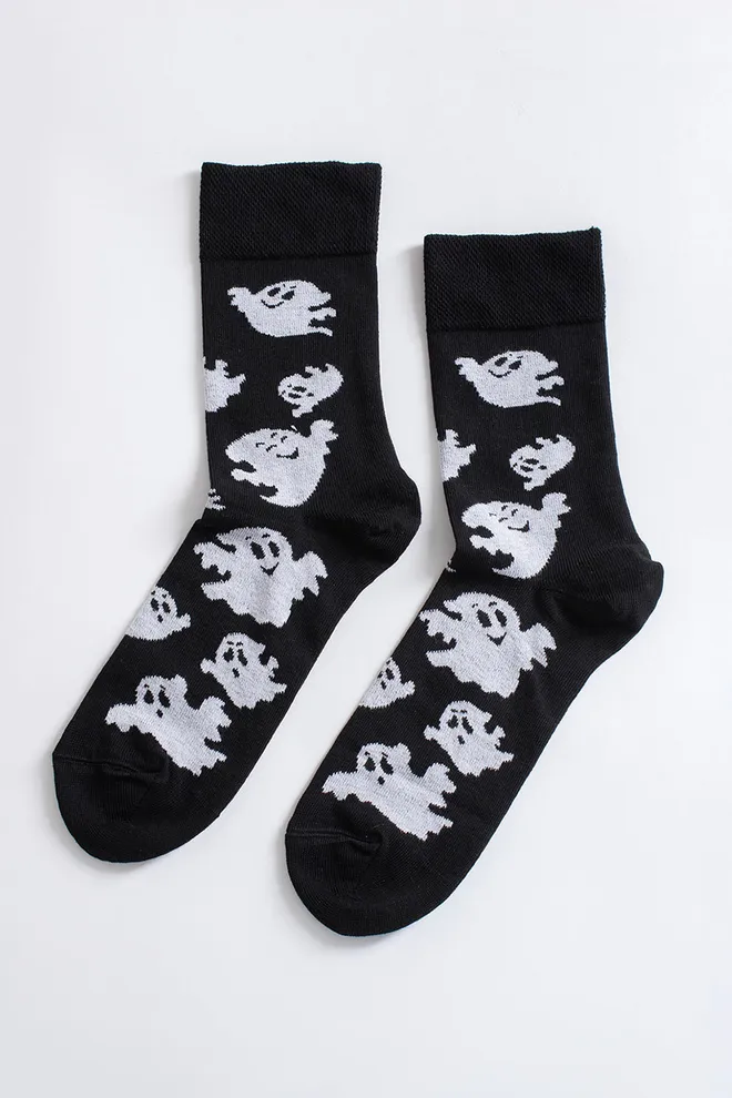 Чоловічі шкарпетки з привидами MS3 HALLOWEEN 2505 Giulia (black), чорний
