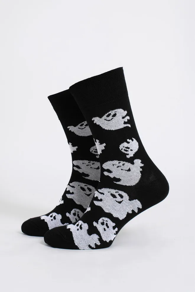 Чоловічі шкарпетки з привидами MS3 HALLOWEEN 2505 Giulia (black), чорний