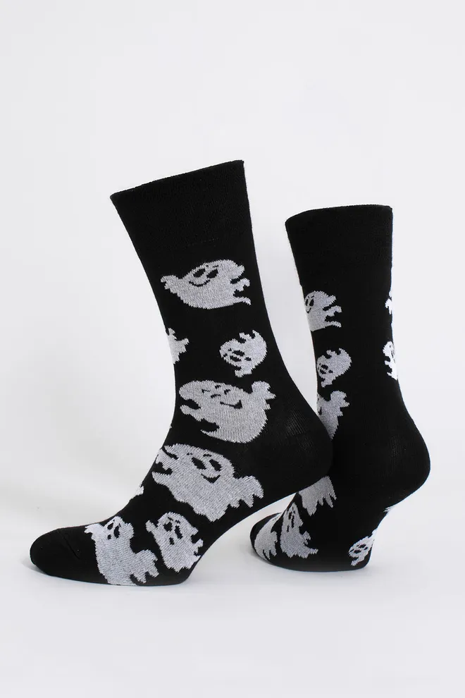 Чоловічі шкарпетки з привидами MS3 HALLOWEEN 2505 Giulia (black), чорний