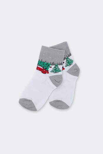 Дитячі новорічні шкарпетки KS3 NEW YEAR 2602 Giulia (silver), сірий