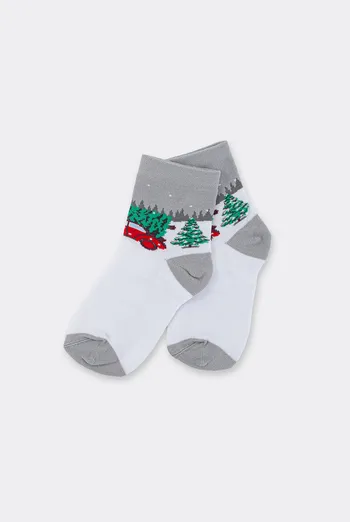 Дитячі новорічні шкарпетки KS3 NEW YEAR 2602 Giulia (silver), сірий Дитячі новорічні шкарпетки KS3 NEW YEAR 2602 Giulia (silver), сірий