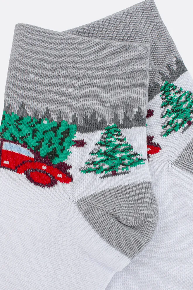 Дитячі новорічні шкарпетки KS3 NEW YEAR 2602 Giulia (silver), сірий