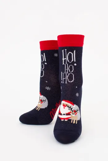 Дитячі новорічні шкарпетки з Санта Клаусом KS3 NEW YEAR 2406 Giulia (navy), синій Дитячі новорічні шкарпетки з Санта Клаусом KS3 NEW YEAR 2406 Giulia (navy), синій