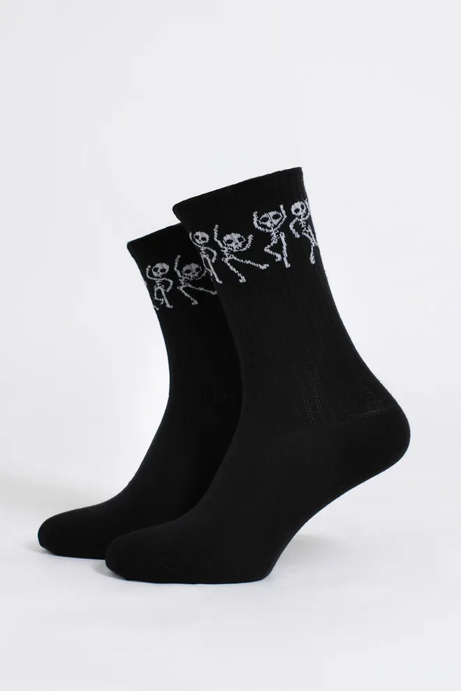 Чоловічі шкарпетки з скелетами MS3 HALLOWEEN STRONG 2502 Giulia (black), чорний