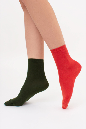 Носки женские классические Ws3 classic Giulia  2 пары (khaki/ceramite), зеленый/оранжевый Носки женские классические Ws3 classic Giulia  2 пары (khaki/ceramite), зеленый/оранжевый