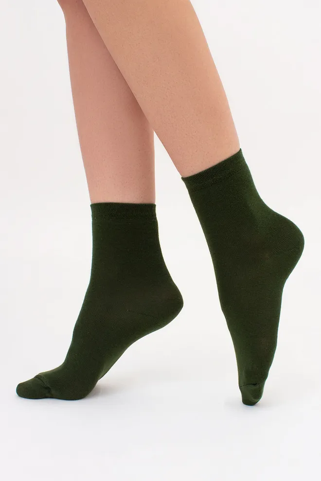 Шкарпетки жіночі класичні Ws3 classic Giulia 2 пари (khaki/ceramite), зелений/помаранчевий