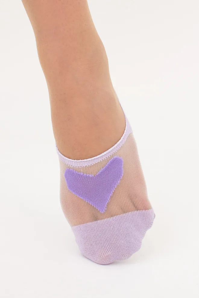 Підслідники з прозорою вставкою та сердечком WF1 CRISTAL 004 Giulia (lilac), фіолетовий