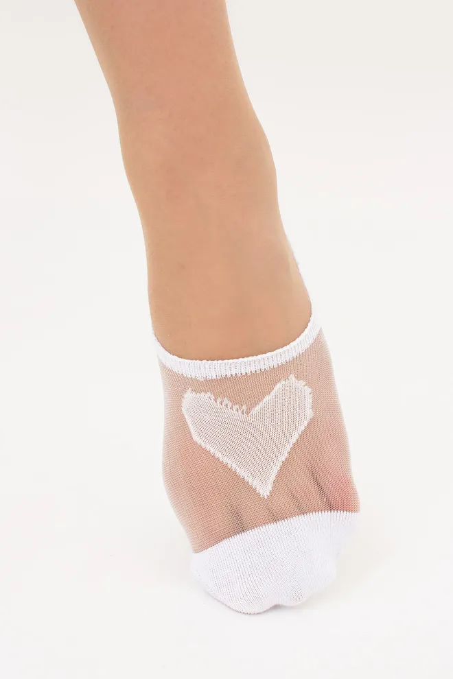 Подследники с прозрачной вставкой и сердечком WF1 CRISTAL 004 Giulia (white), белый