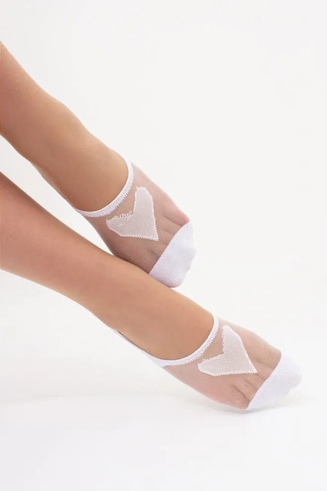 Подследники с прозрачной вставкой и сердечком WF1 CRISTAL 004 Giulia (white), белый