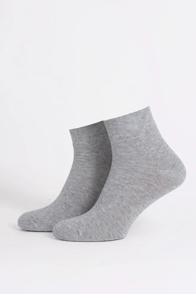 Шкарпетки чоловічі укорочені Ms2 soft premium classic Giulia (light grey melange), сірий