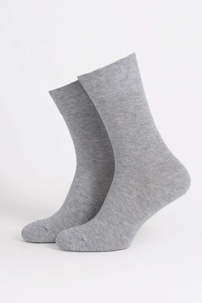 Шкарпетки чоловічі класичні Ms3 soft premium classic Giulia (light grey melange), сірий