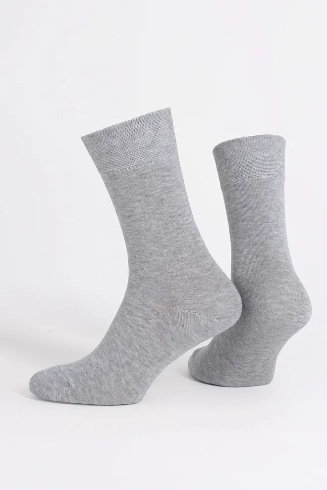Шкарпетки чоловічі класичні Ms3 soft premium classic Giulia (light grey melange), сірий