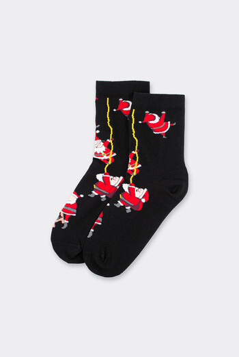 Жіночі шкарпетки новорічні з Сантами WS3 NEW YEAR 2601 Giulia (black), чорний Жіночі шкарпетки новорічні з Сантами WS3 NEW YEAR 2601 Giulia (black), чорний