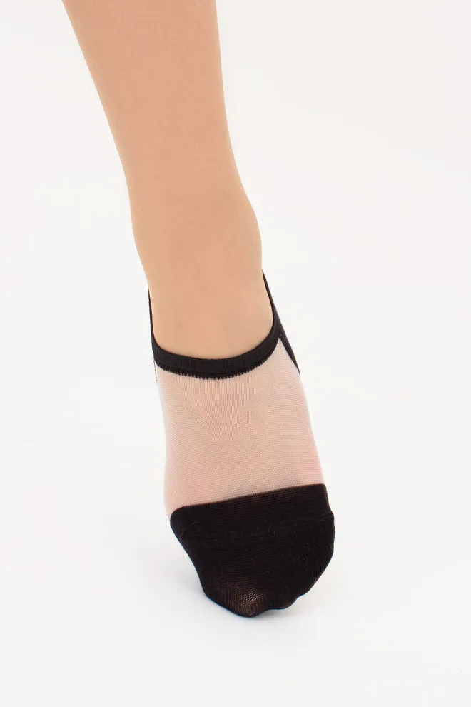 Шкарпетки слідки з прозорою вставкою WS0 CRISTAL 001 Giulia (black), чорний