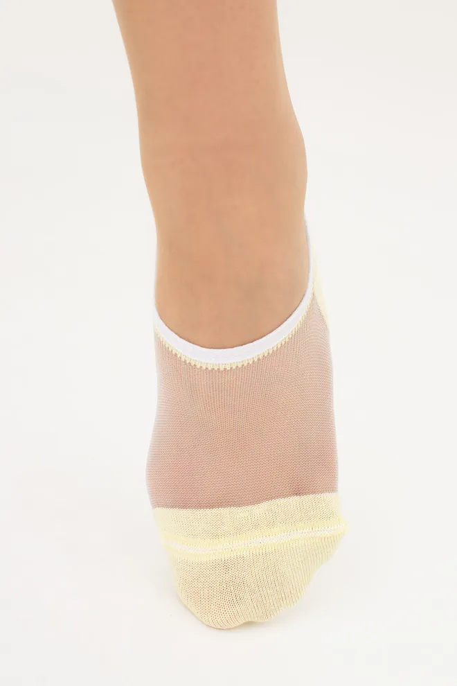 Шкарпетки слідки з прозорою вставкою WS0 CRISTAL 001 Giulia (light yellow), жовтий