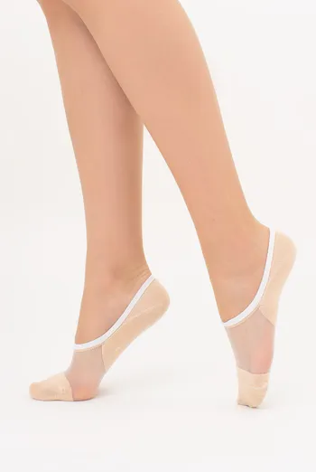 Шкарпетки слідки з прозорою вставкою WS0 CRISTAL 001 Giulia (panna), бежевий