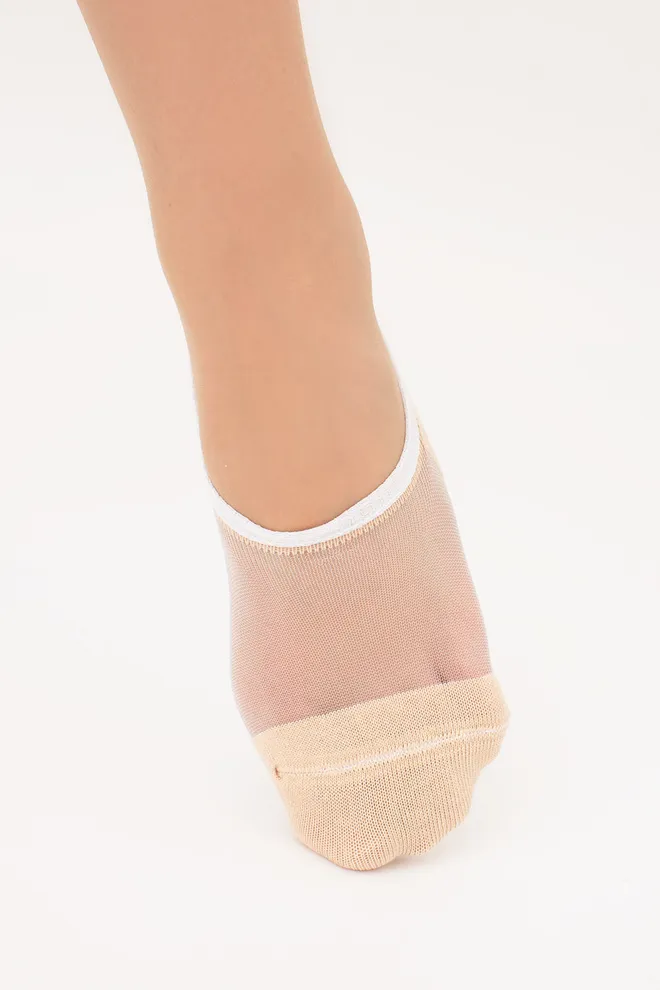 Шкарпетки слідки з прозорою вставкою WS0 CRISTAL 001 Giulia (panna), бежевий