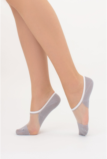 Носки следки с прозрачной вставкой WS0 CRISTAL 001 Giulia (silver), серый Носки следки с прозрачной вставкой WS0 CRISTAL 001 Giulia (silver), серый