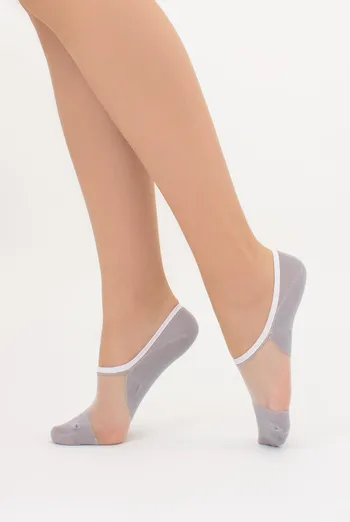 Шкарпетки слідки з прозорою вставкою WS0 CRISTAL 001 Giulia (silver), сірий