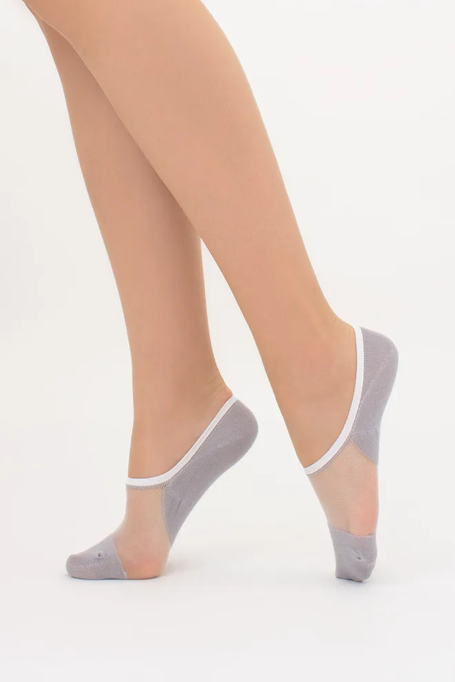 Шкарпетки слідки з прозорою вставкою WS0 CRISTAL 001 Giulia (silver), сірий