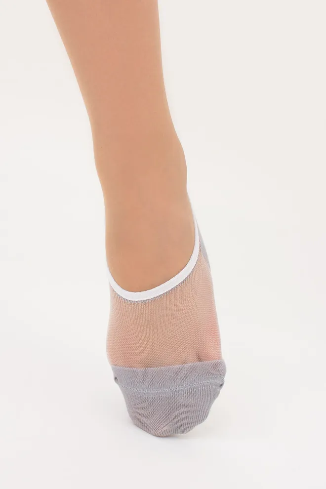 Шкарпетки слідки з прозорою вставкою WS0 CRISTAL 001 Giulia (silver), сірий