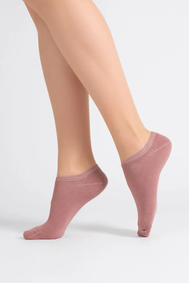 Шкарпетки жіночі короткі 2 пари WS1 CLASSIC Giulia (panna/ash rose), бежевий/рожевий