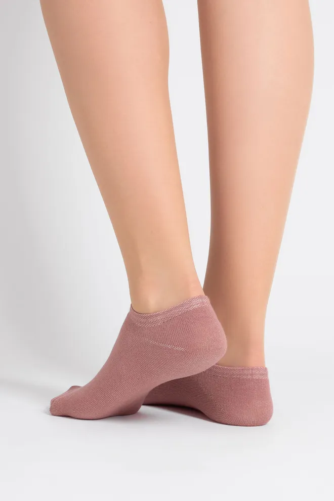 Шкарпетки жіночі короткі 2 пари WS1 CLASSIC Giulia (panna/ash rose), бежевий/рожевий