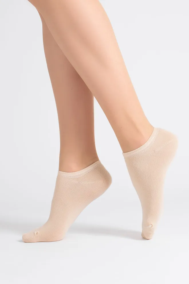 Шкарпетки жіночі короткі 2 пари WS1 CLASSIC Giulia (panna/ash rose), бежевий/рожевий