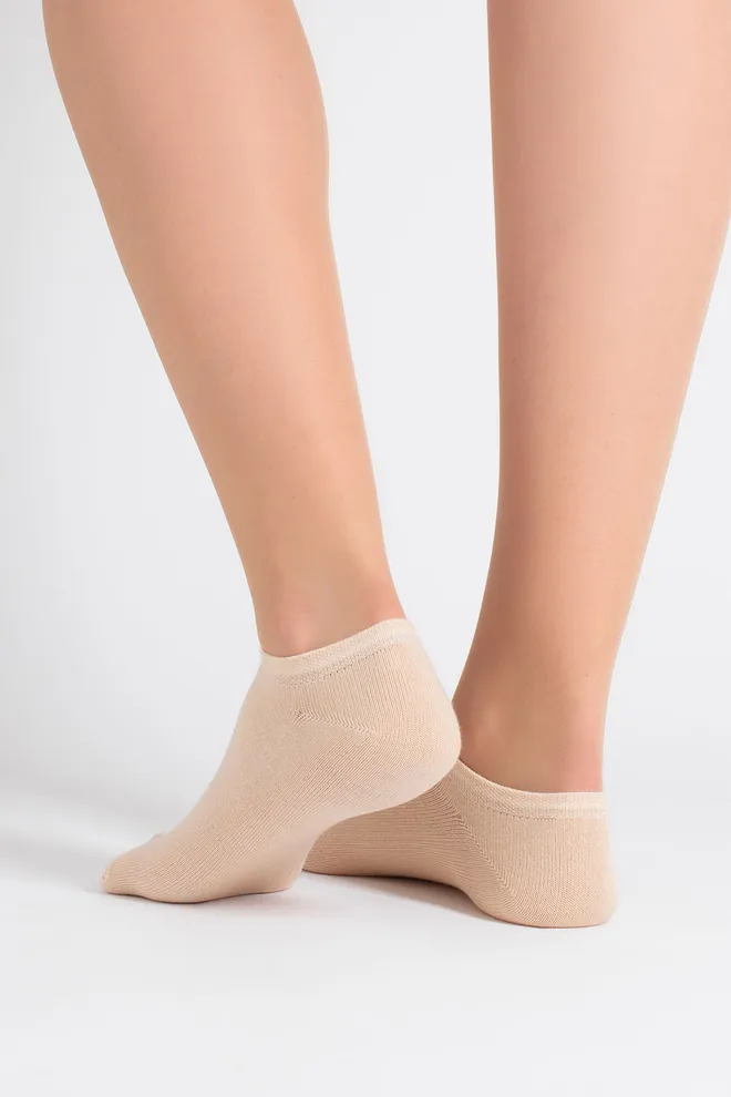 Шкарпетки жіночі короткі 2 пари WS1 CLASSIC Giulia (panna/ash rose), бежевий/рожевий