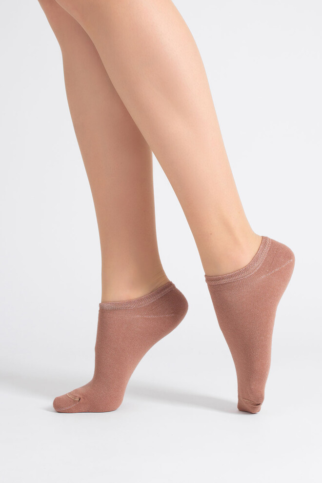 Носки женские короткие 2 пары WS1 CLASSIC Giulia (sand/mocha mousse), бежевый/коричневый