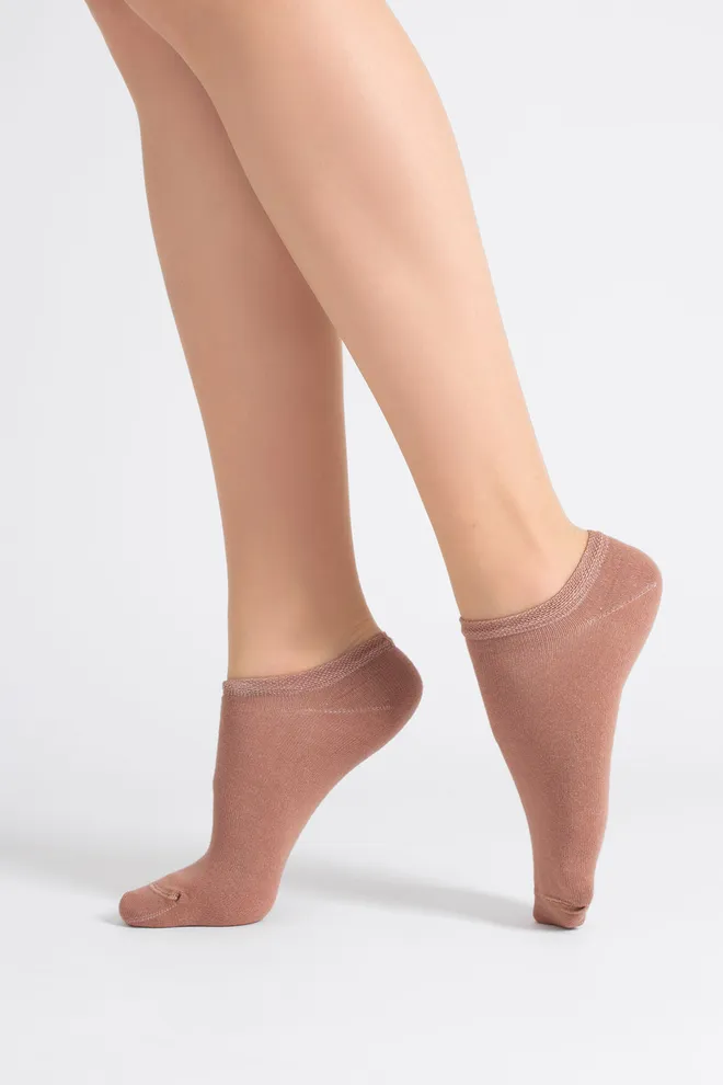 Шкарпетки жіночі короткі 2 пари WS1 CLASSIC Giulia (sand/mocha mousse), бежевий/коричневий