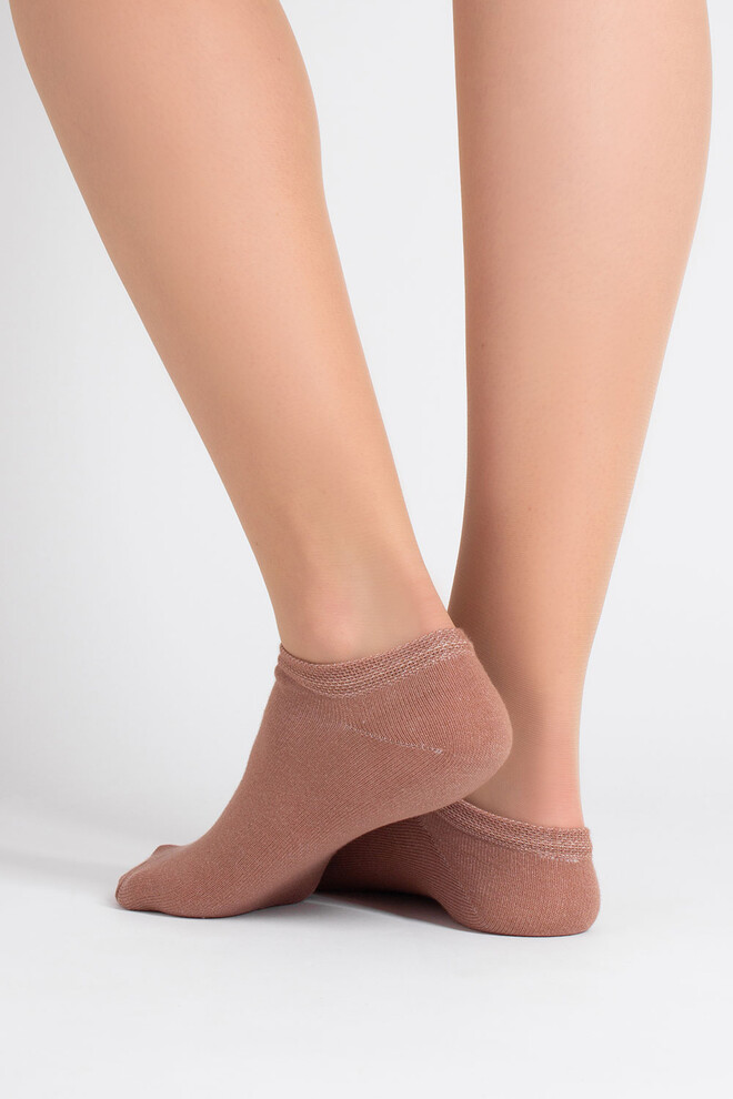 Носки женские короткие 2 пары WS1 CLASSIC Giulia (sand/mocha mousse), бежевый/коричневый