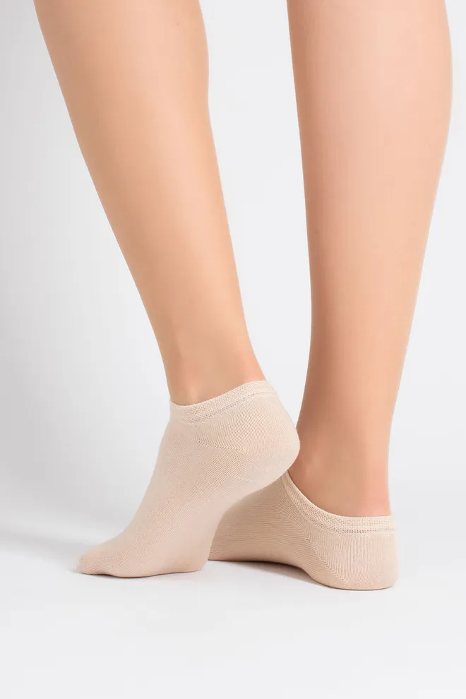 Шкарпетки жіночі короткі 2 пари WS1 CLASSIC Giulia (sand/mocha mousse), бежевий/коричневий