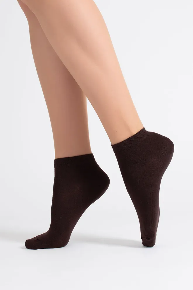 Шкарпетки жіночі короткі 2 пари WS2 CLASSIC Giulia (chocolate/sand), коричневий/бежевий