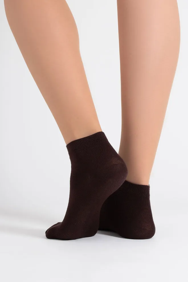 Шкарпетки жіночі короткі 2 пари WS2 CLASSIC Giulia (chocolate/sand), коричневий/бежевий