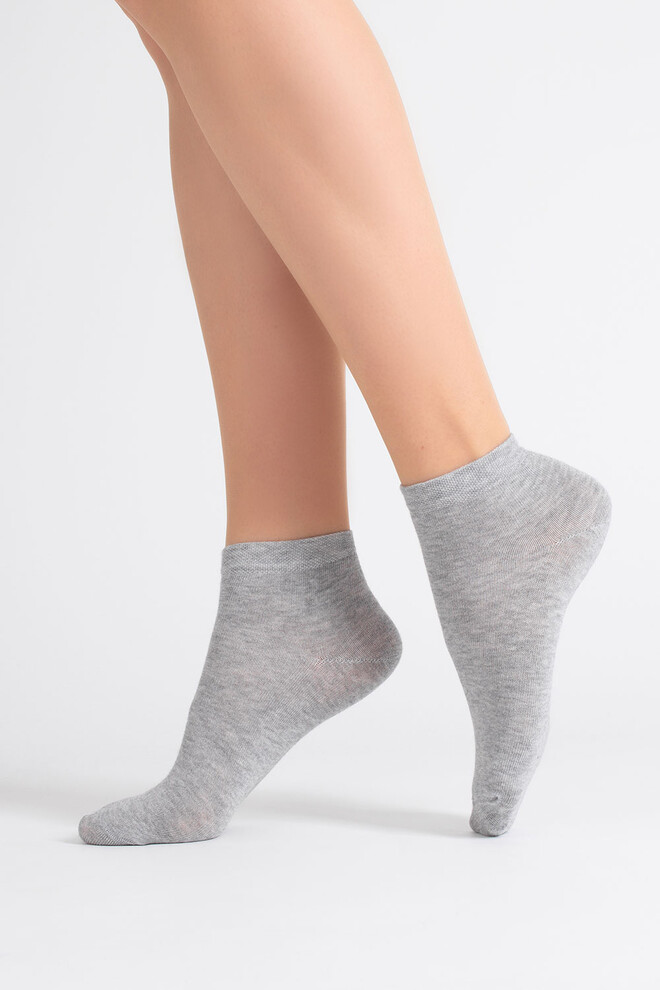Шкарпетки жіночі короткі 2 пари WS2 CLASSIC Giulia (light grey melange/white), сірий/білий