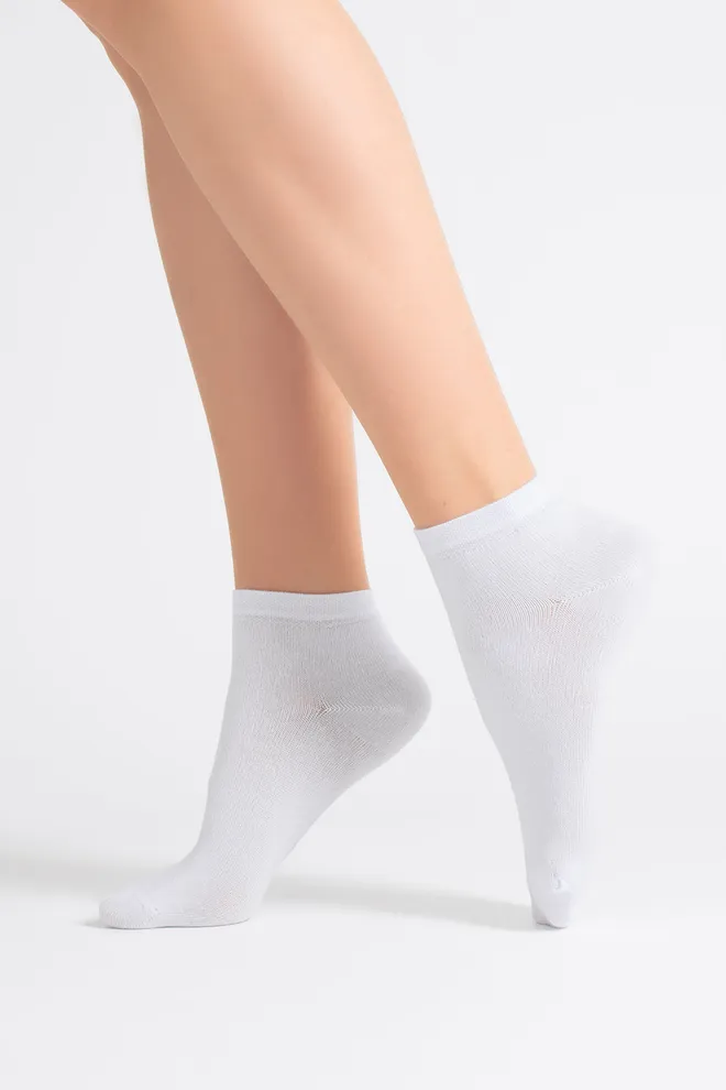 Шкарпетки жіночі короткі 2 пари WS2 CLASSIC Giulia (light grey melange/white), сірий/білий