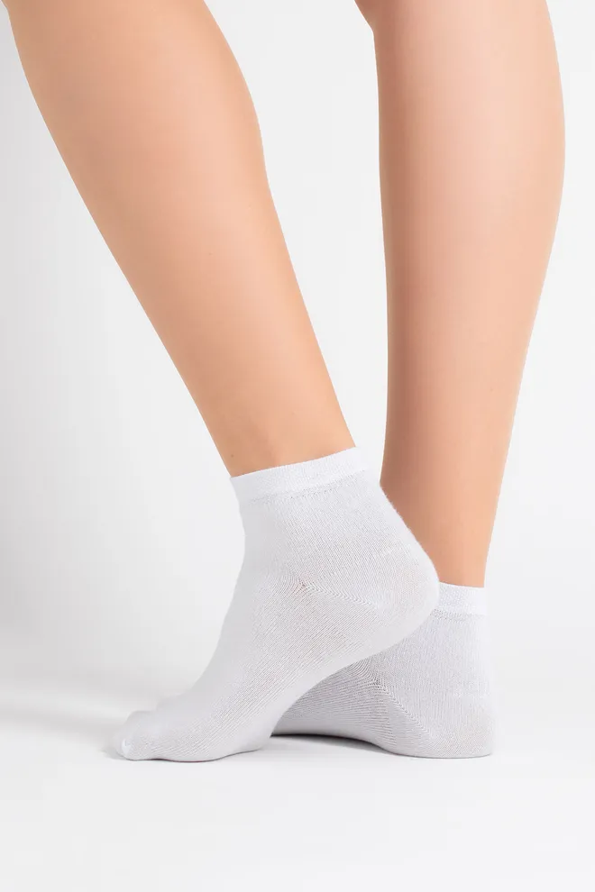 Шкарпетки жіночі короткі 2 пари WS2 CLASSIC Giulia (light grey melange/white), сірий/білий