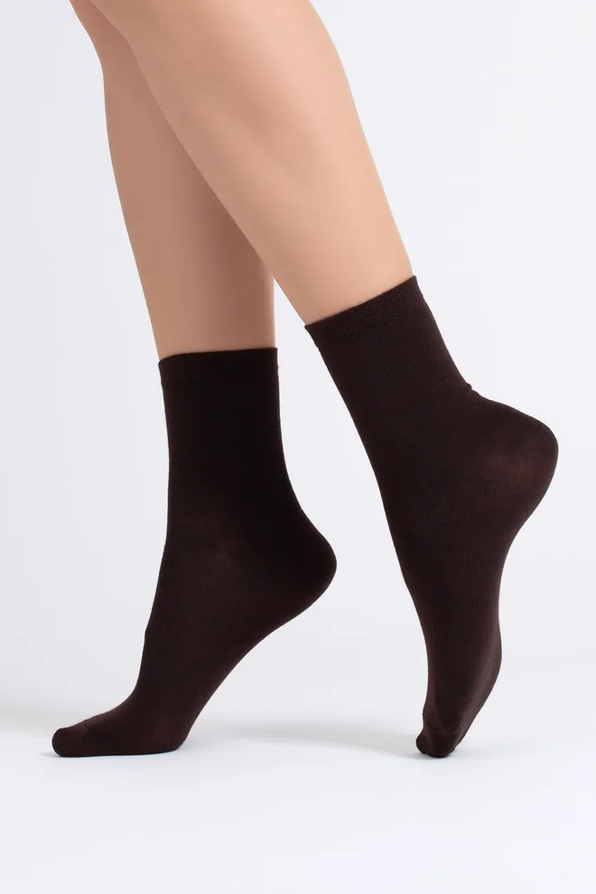 Носки женские классические (2 пары) WS3 CLASSIC Giulia (chocolate/sand), коричневый/бежевый