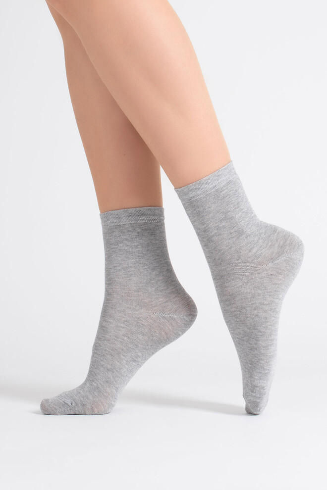 Шкарпетки жіночі класичні (2 пари) WS3 CLASSIC Giulia (light grey melange/white), сірий/білий