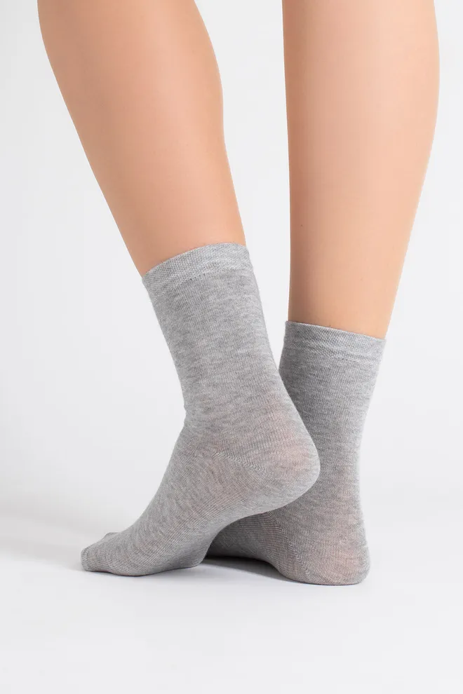 Шкарпетки жіночі класичні (2 пари) WS3 CLASSIC Giulia (light grey melange/white), сірий/білий